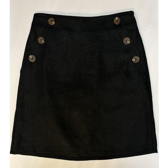 NWOT Tahari Womens Navy Blue Linen Skirt Skort XS A-Line Sailor Mini Pockets - Picture 1 of 11